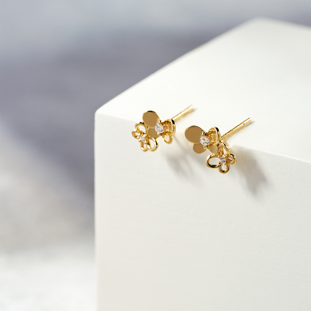Bông Tai Nữ Vàng 14K BTAM68 Huy Thanh Jewelry