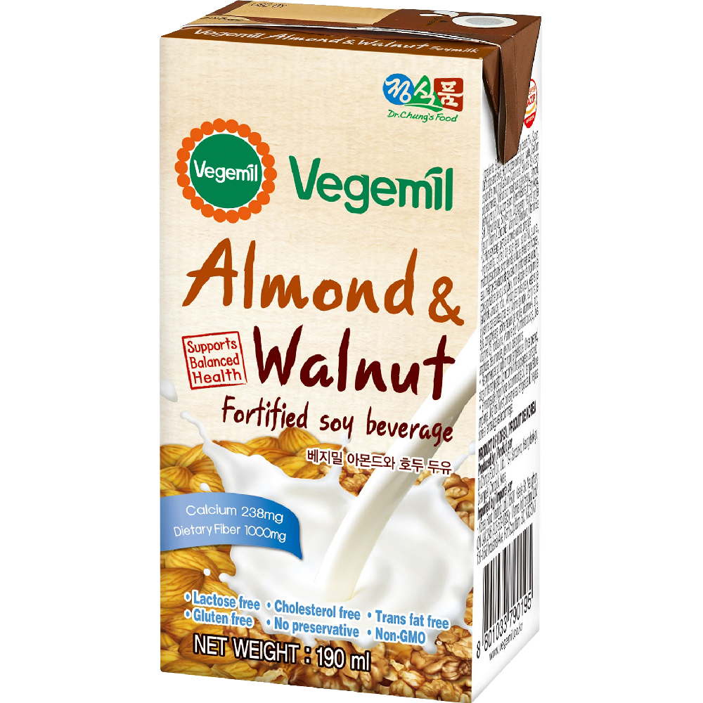 Thùng 16 Hộp Sữa Hạt Óc Chó Hạnh Nhân Vegemil 190ml (Almond & Walnut Soymilk)