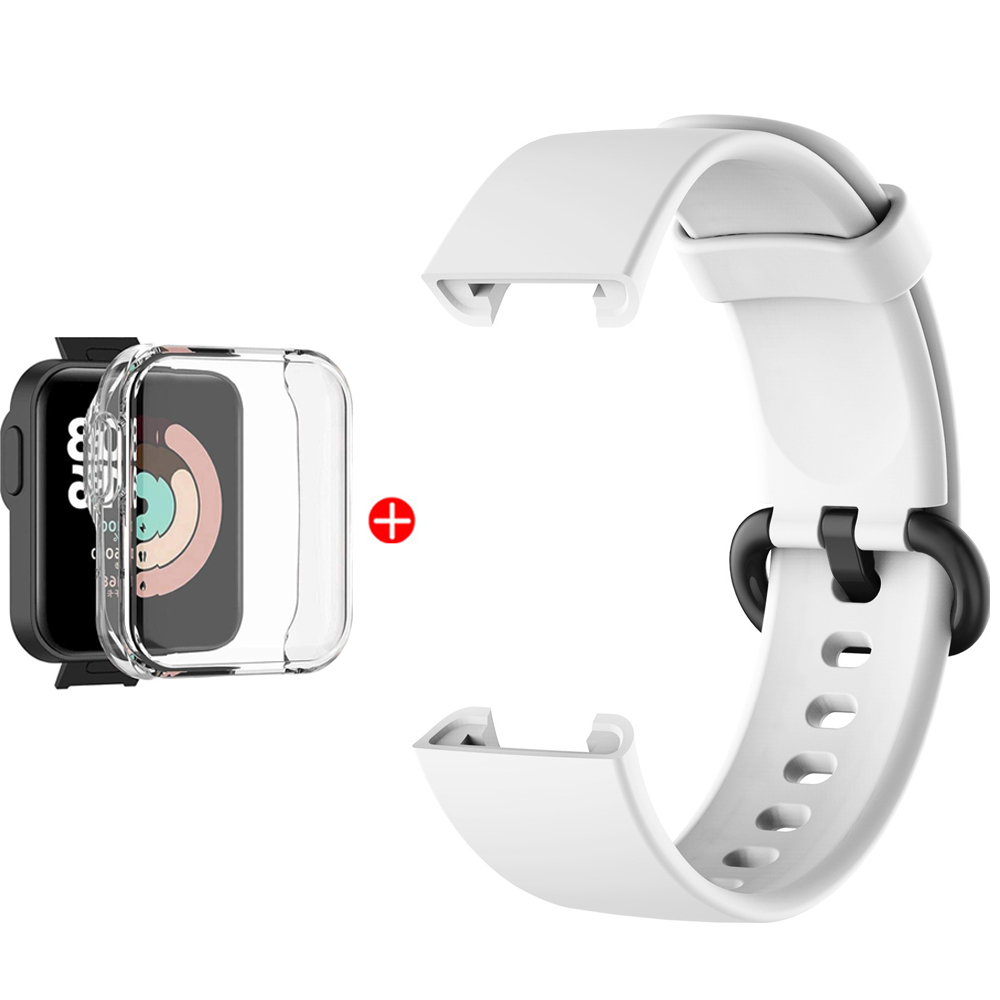 Dây đeo thay thế cho Mi Watch Lite Dây đeo đồng hồ silicon Dây đeo đồng hồ cho Redmi Watch 2 Lite Strap Correa Bracelet có vỏ