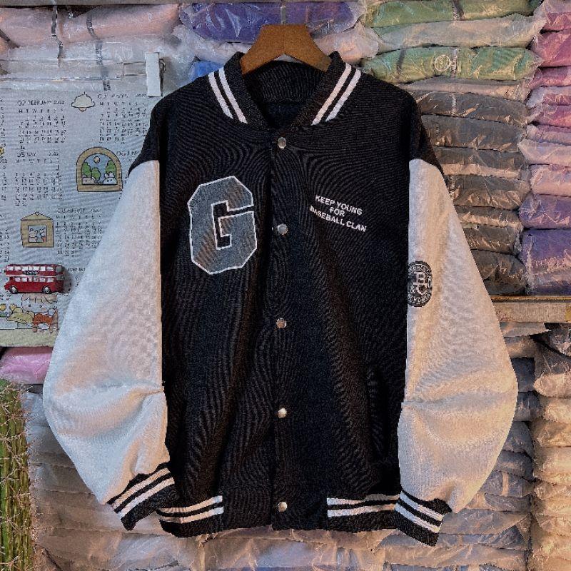 Áo khoác Bomber/Varsity Logo G Unisex Form Rộng Phong Cách Ulzzang