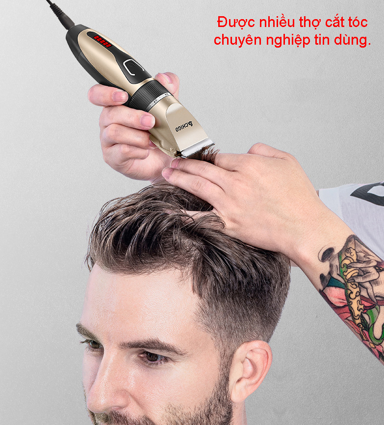 Bộ tông đơ hớt tóc siêu xịn Chigo + Full Phụ kiện kéo cắt tóc F838
