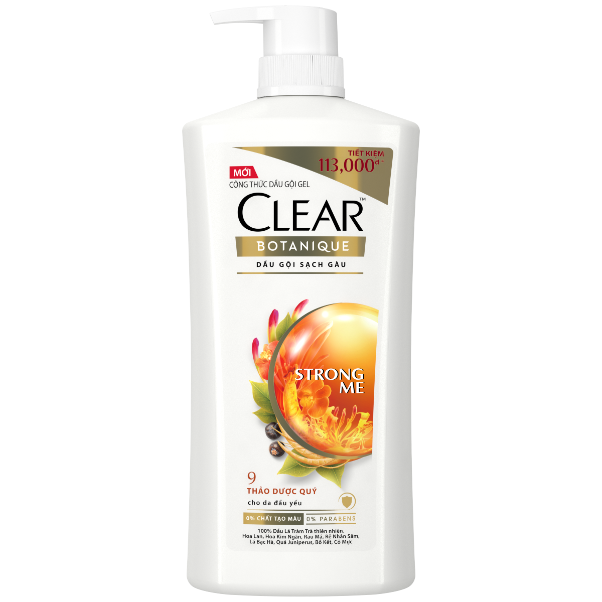 Dầu Gội Clear Botanique 9 Thảo Dược Cho Da Đầu Yếu 900g
