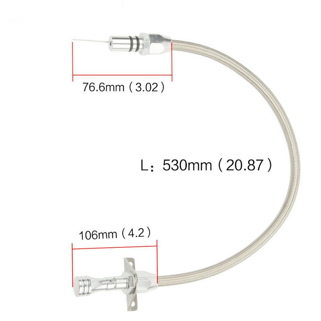 Flexible Transmission Dipstick for Chevy GM TH350 w/ Clear Tube Silver