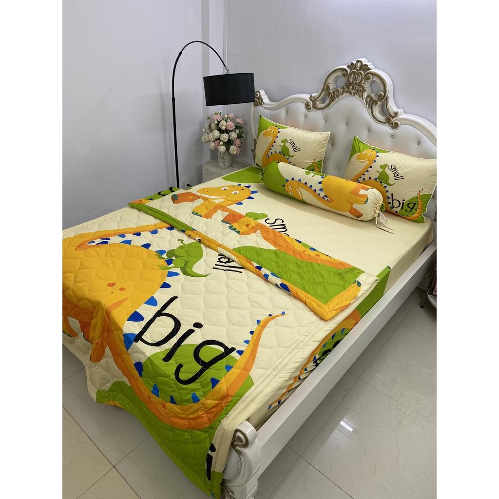 Bộ Drap mền gối thun Ý 5D Cao Cấp , mát lạnh, thấm hút tốt.