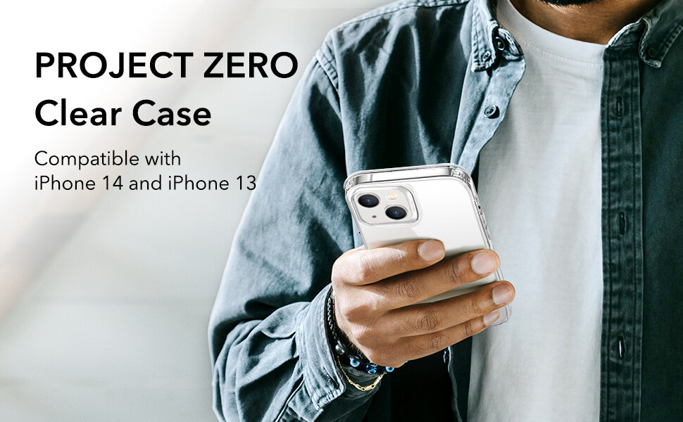 Ốp Lưng dành cho iPhone 14 Pro / 14 Pro Max/ 14/ 14 Plus/ ESR Project Zero Clear Case Trong Suốt Chống Ố Vàng - Kèm Combo Kính Cường Lực Màn Hình và Camera- Hàng Chính Hãng