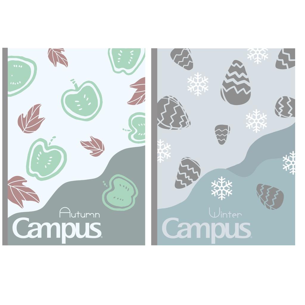 [Lốc 10 cuốn] Vở kẻ ngang Campus 80/120 trang Four Season 2/ Gift / Enjoy nhiều hình dáng đáng yêu