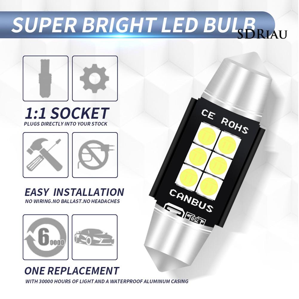 Set 2 Đèn Xi Nhan 6smd-3030 Cho Xe Hơi