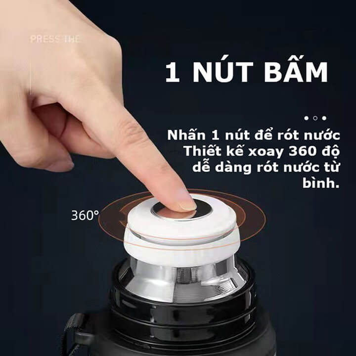 Bình giữ nhiệt nóng lạnh 820ML chất liệu Inox, bình đựng nước thể thao có dây đeo tiện dụng