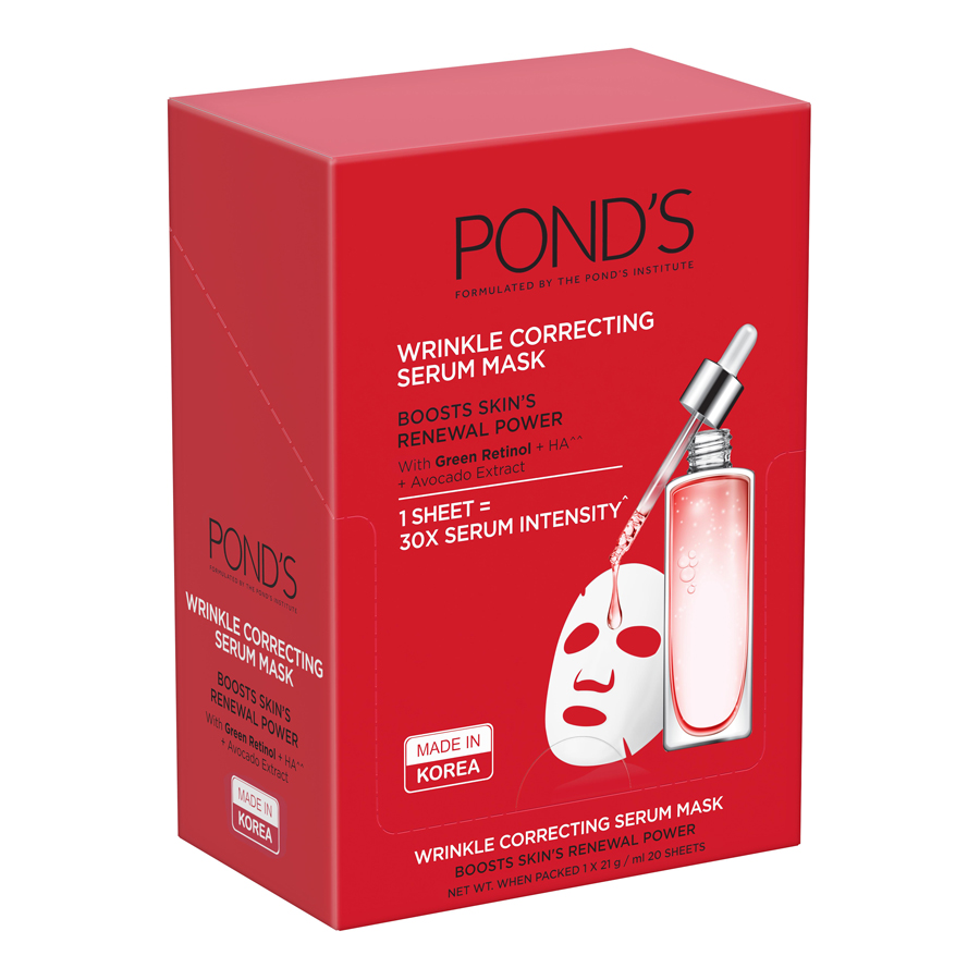 Combo 8 Mặt Nạ Tinh Chất Pond's Làm Mờ Nếp Nhăn Wrinkle Correcting Serum Mask (21g x 8)