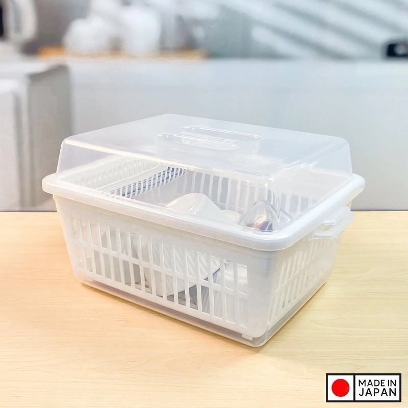 Bộ hộp bảo quản bát, đĩa có nắp đậy an toàn Inomata - Hàng nội địa Nhật Bản (#Made in Japan)