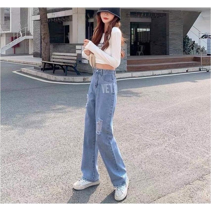 Quần Jeans Nữ In Chữ Q8008