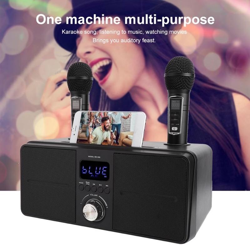 Loa bluetooth Karaoke SDRD SD309 chất lượng , 2 micro UHF, nghe nhạc và karaoke chất lượng Bảo Hành 12 tháng