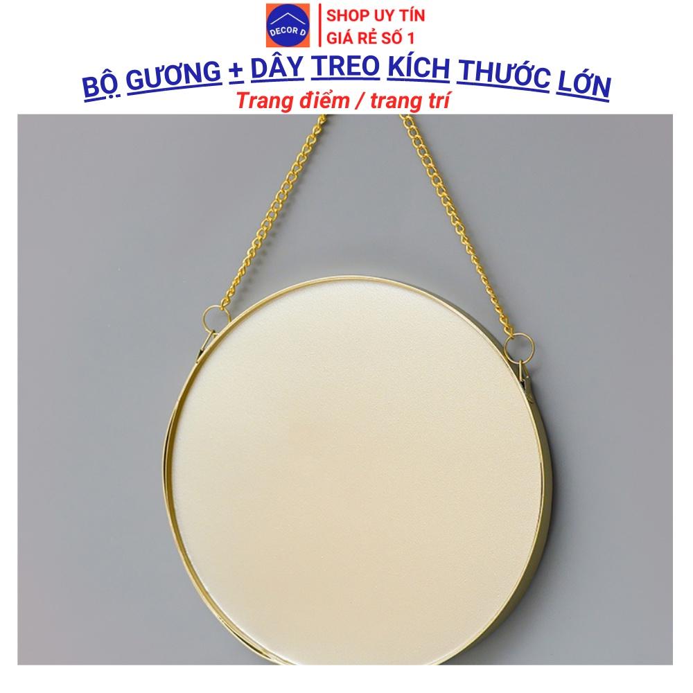 Gương treo tường, gương tròn màu mạ vàng trang trí decor nhà cửa, nhà tắm, trang điểm cao cấp, sang trọng