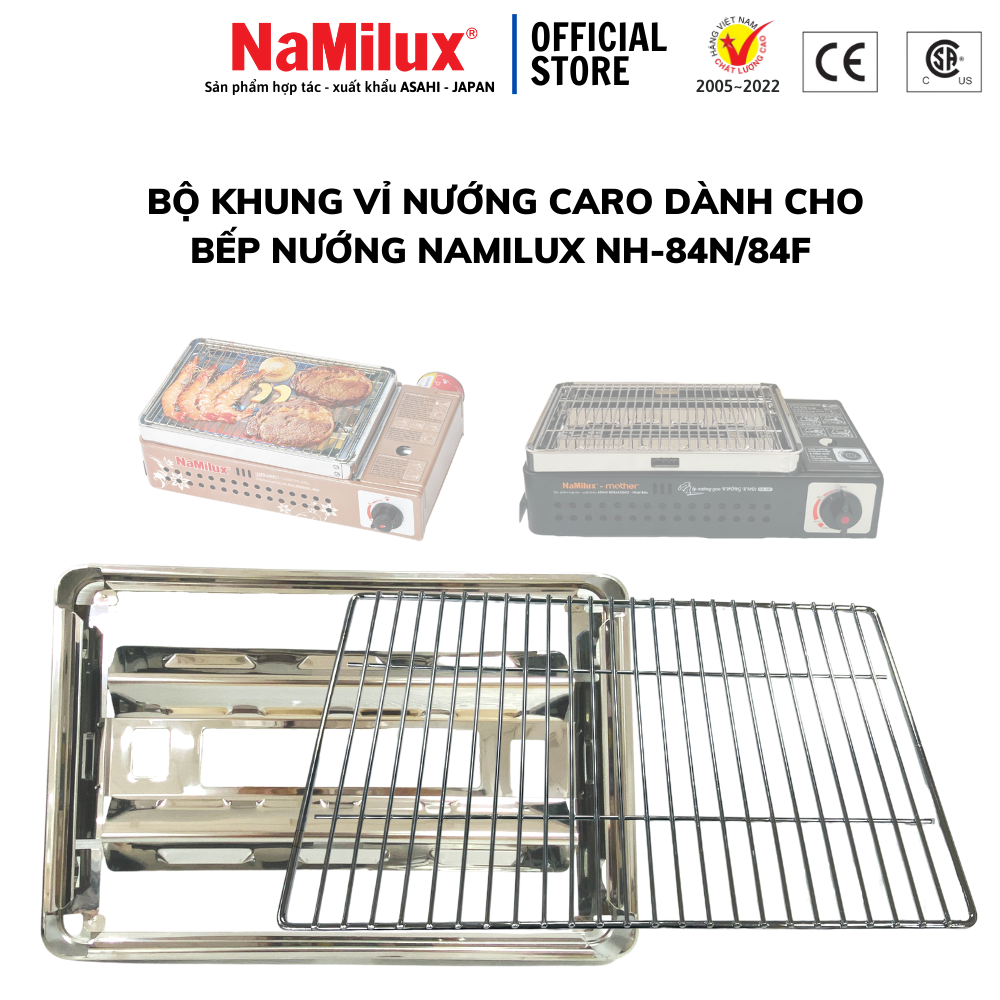 Bộ Khung Có Kèm Vỉ Nướng Inox Dùng Cho Các Loại Bếp Nướng NaMilux - Hàng Chính Hãng