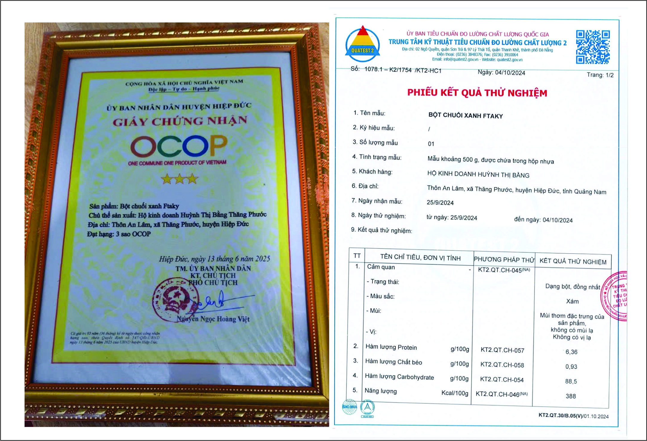 Bột Chuối Xanh Ftaky OCOP 3 Sao, Sấy Lạnh, Giàu Tinh Bột Kháng hộp 500g