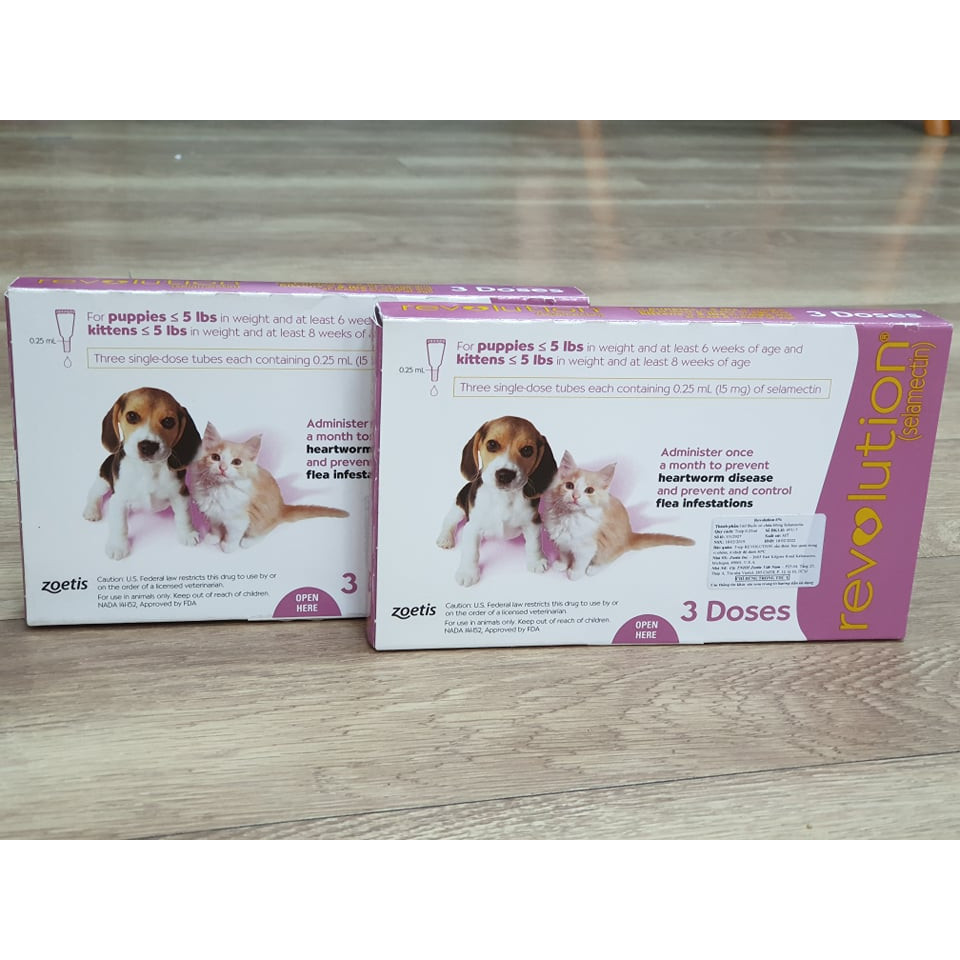 Nhỏ gáy trị nội ngoại kí sinh trùng REVOLUTION cho chó mèo ( sản phẩm chính hãng)