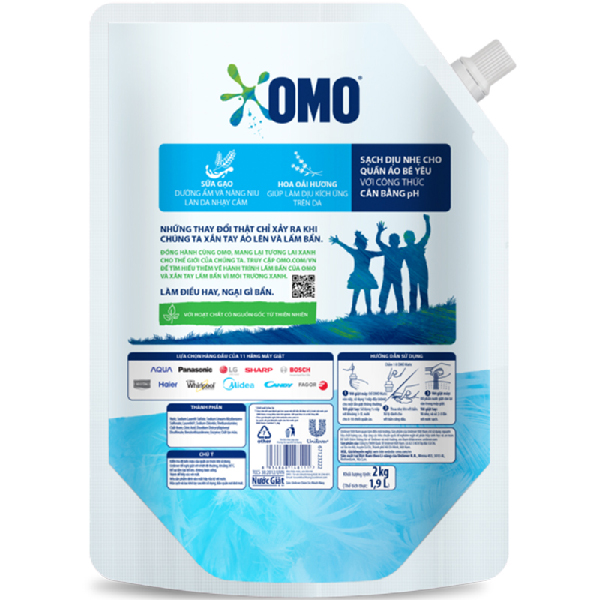 Hình ảnh Combo 2 Túi Nước Giặt OMO Dịu Nhẹ Trên Da 2.0kg Hình ảnh Combo 2 Túi Nước Giặt OMO Dịu Nhẹ Trên Da 2.0kg