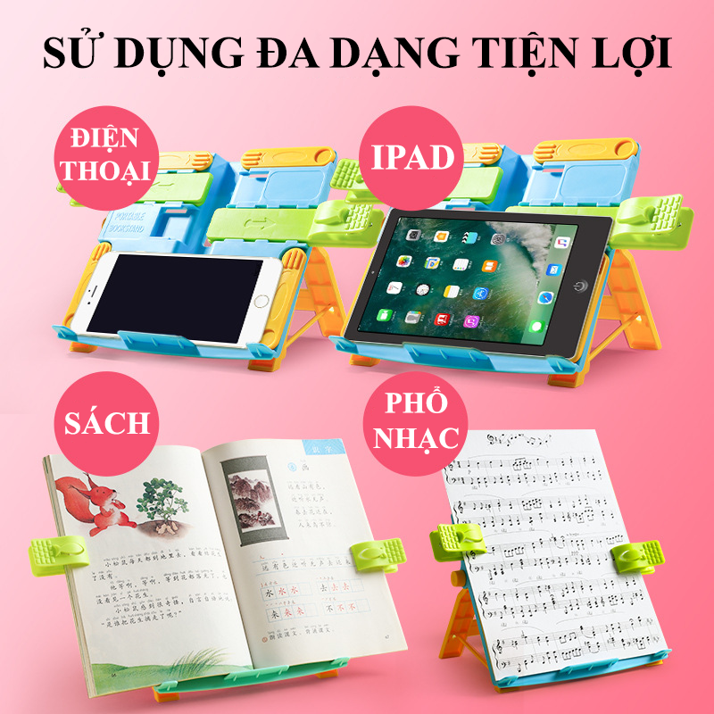 Giá đỡ đọc sách có thể gấp gọn và điều chỉnh độ xoay 180 độ giúp bé chống cận thị chống gù lưng CG0005 mẫu mới 2022