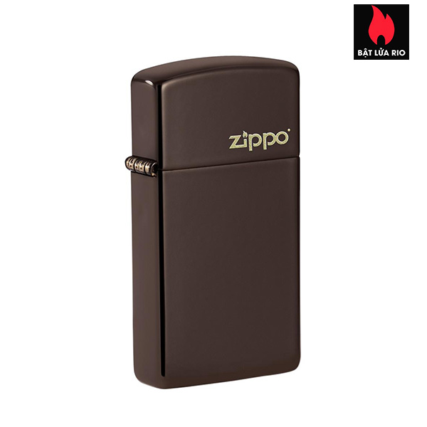 Hình ảnh Bật Lửa Zippo 49266ZL – Zippo Slim Brown Zippo Logo