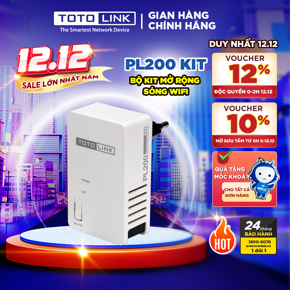 Bộ mở rộng Internet  TotoLink PL200KIT-TG - Hàng chính hãng