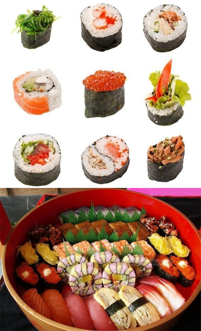 Bộ dụng cụ cuốn sushi 10 món siêu nhanh (Hình trái tim và hình tròn)