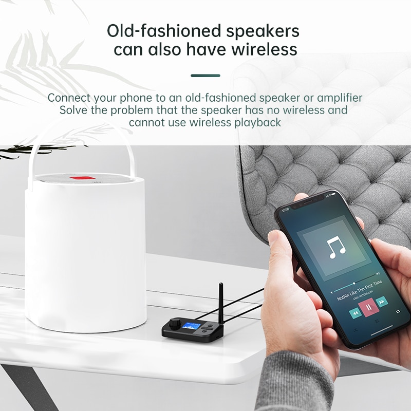 ROGTZ Bộ thu phát âm thanh Bluetooth 5.1 đa năng 6 trong 1 Kết nối đa dạng Optical Coaxial AUX RCA 3.5mm Hỗ trợ thẻ TF Màn LCD Hỗ trợ A2DP/AVRCP/EDR/HSP Micro đàm thoại Thông báo giọng nói  Kết nối tự động Angten Xe hơi Nhà ở Rạp hát Hàng Chính Hãng