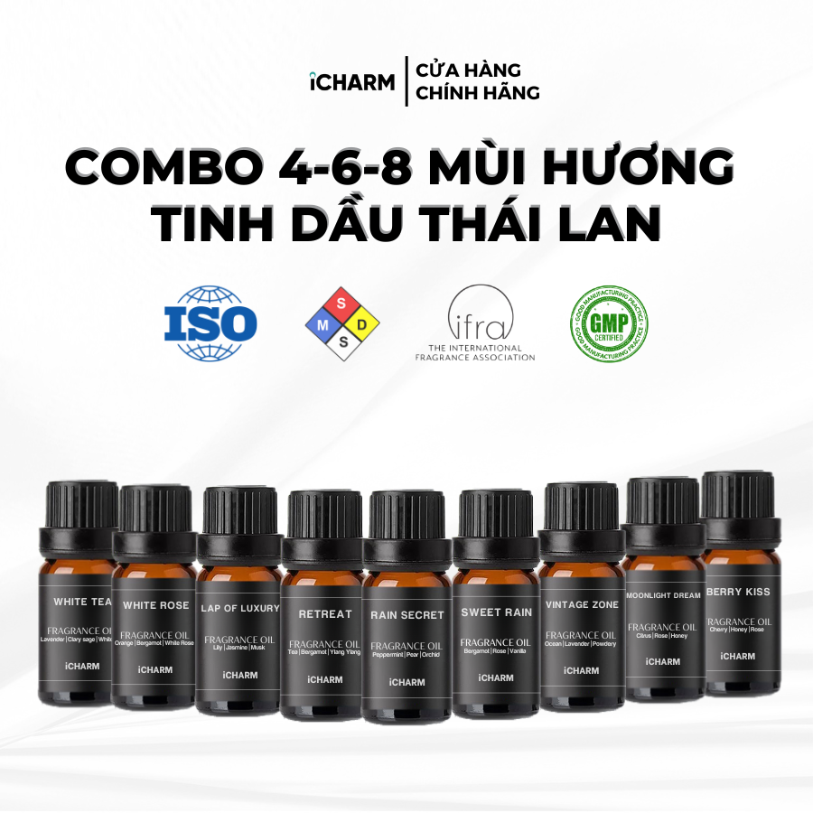 Tinh dầu xông phòng nước hoa, khách sạn 10ml, tinh dầu nước hoa, khách sạn iCHARM
