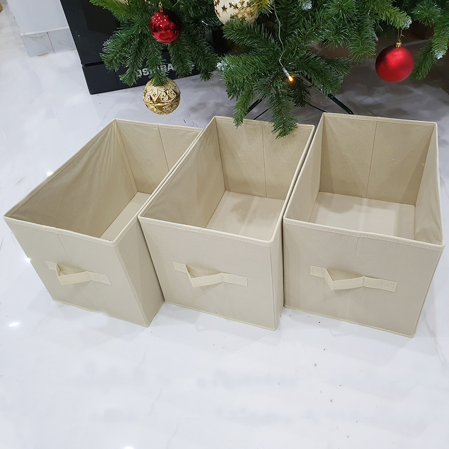 Bộ 3 hộp đựng đồ đa năng không nắp - YMS - 3P - màu sáng phong cách Nhật Bản gọn gàng, tinh tế
