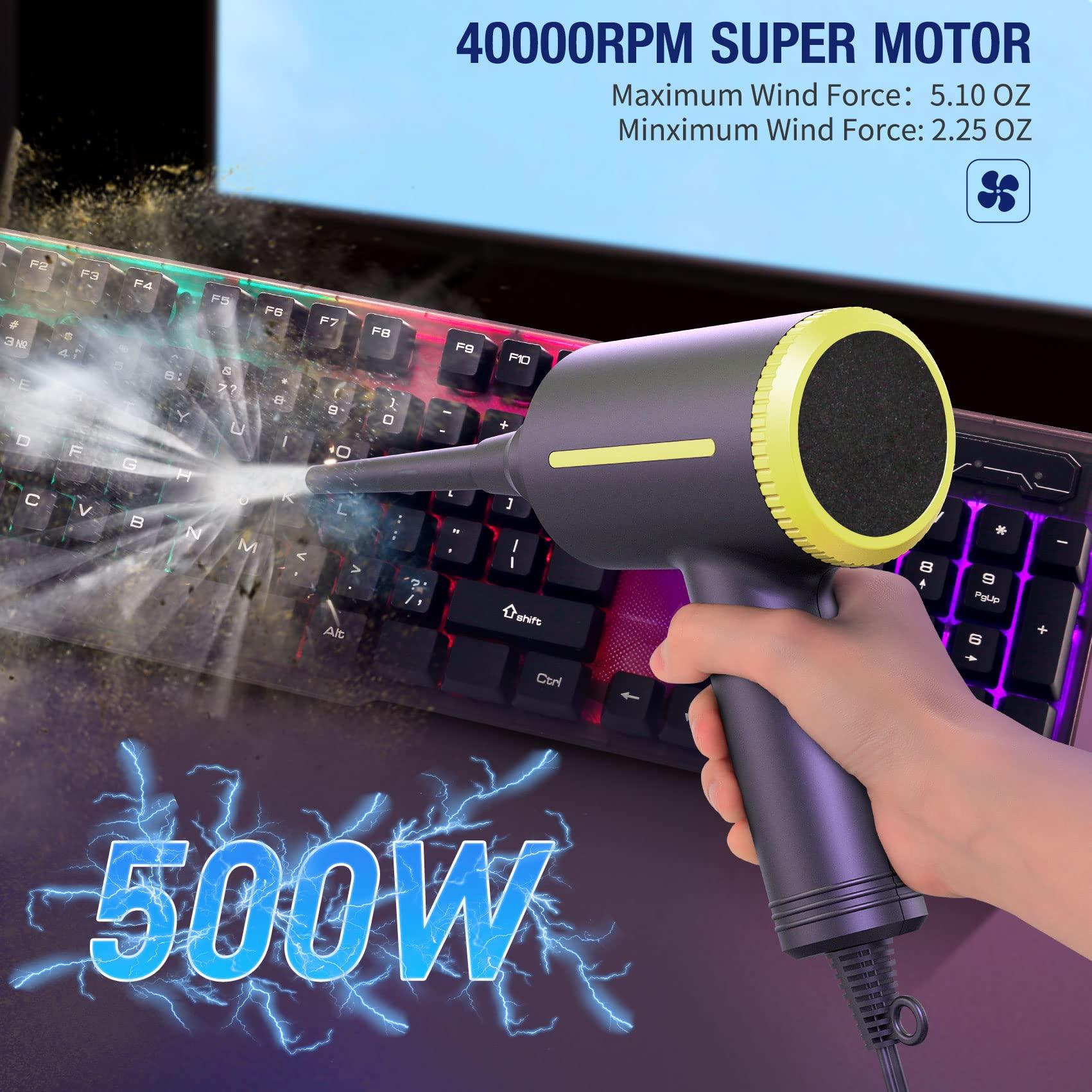 500 Watts điện Duster điện, máy nén khí điện tử máy bay điện tử 40000 RPM Súng không khí đóng hộp cho máy tính để làm sạch bàn phím máy tính