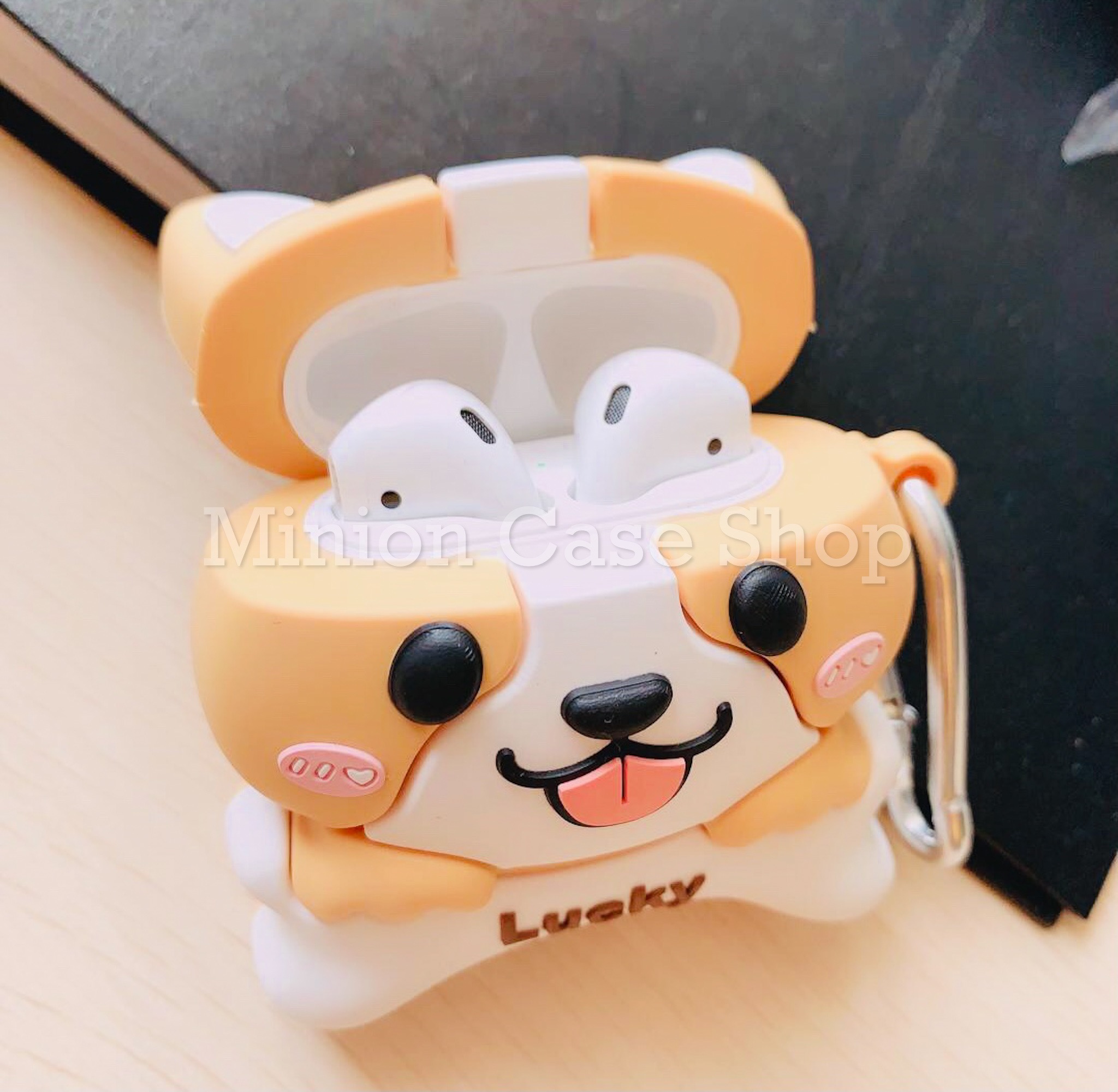 Bao Case Ốp dành cho Airpod 1/2 shiba lucky kute silicon 3d cao cấp
