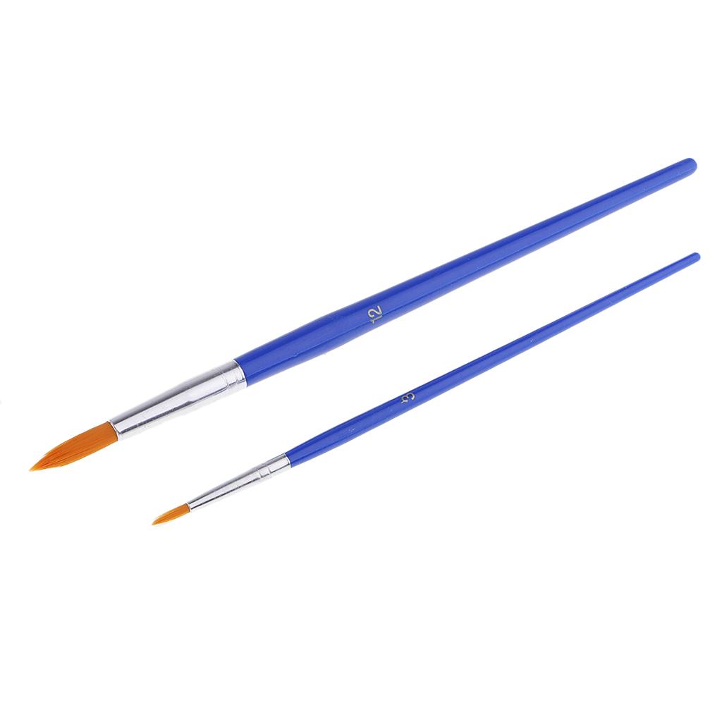 12 Chiếc Lông Nylon Vẽ Tranh Màu Nước Bàn Chải Nghệ Sĩ Tròn Nhọn Đầu Bàn Chải