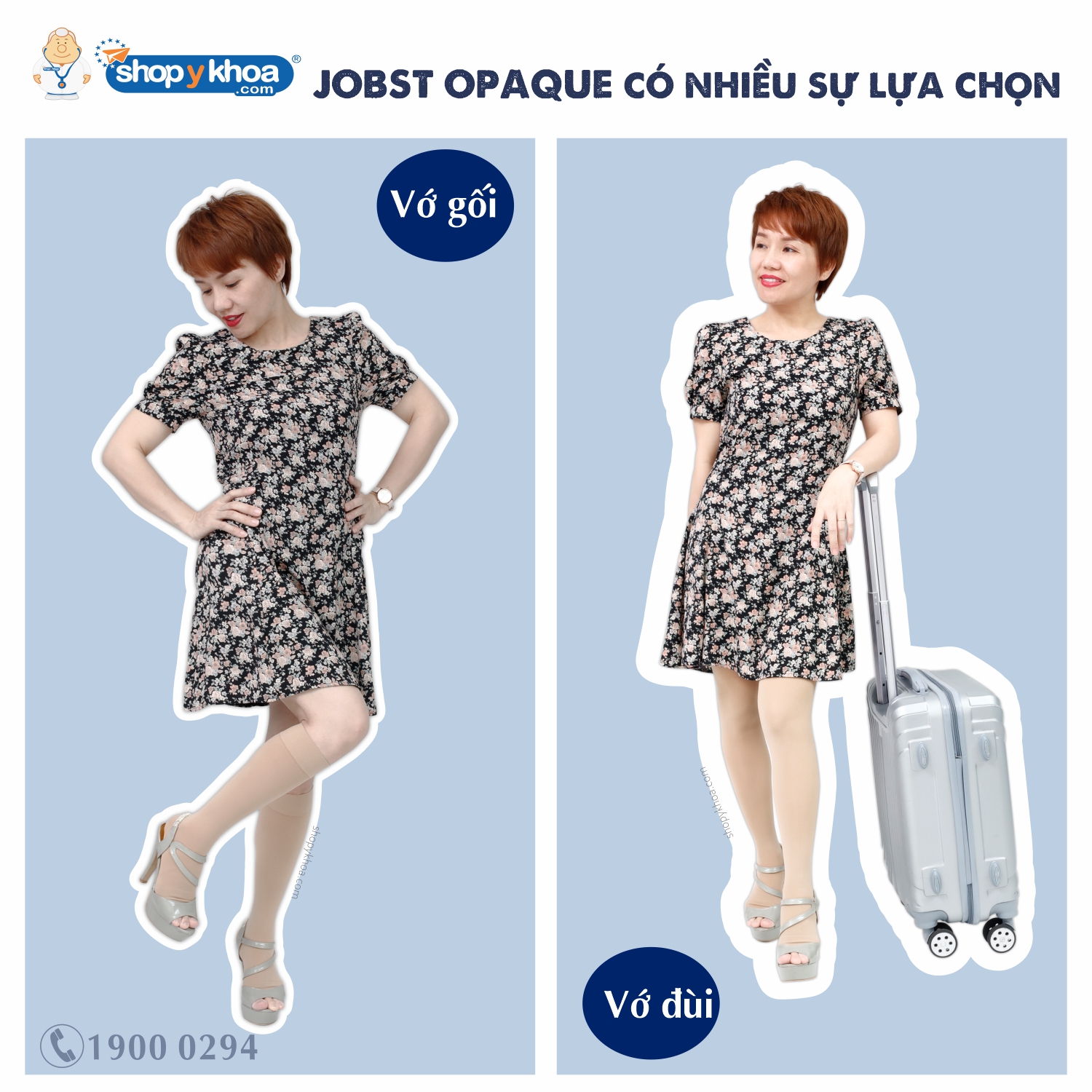 Vớ/tất y khoa JOBST Opaque - Mỏng Hỗ Trợ Điều Trị giãn tĩnh mạch chân, 20-30 mmHg (vớ đùi)