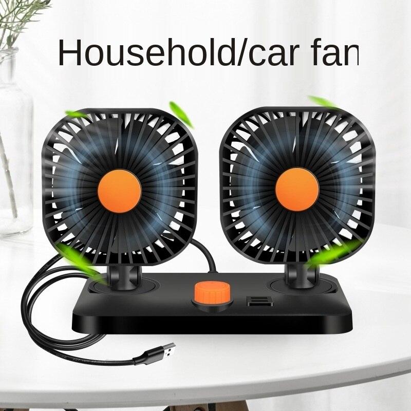 Quạt Làm Mát Tích Hợp Quạt Xoay 360 Độ 12v / 24v Cho Xe Hơi