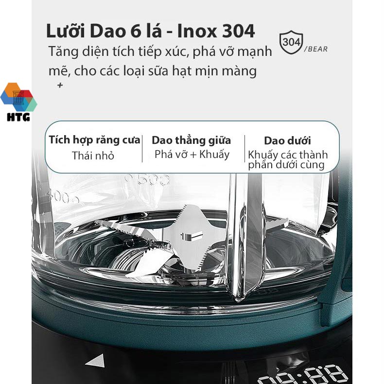 Máy làm sữa hạt đa năng Bear PBJ-B06W1 độ ồn thấp, nấu cháo, súp, xay sinh tố, nước ép, hẹn giờ thông minh, hàng chính hãng