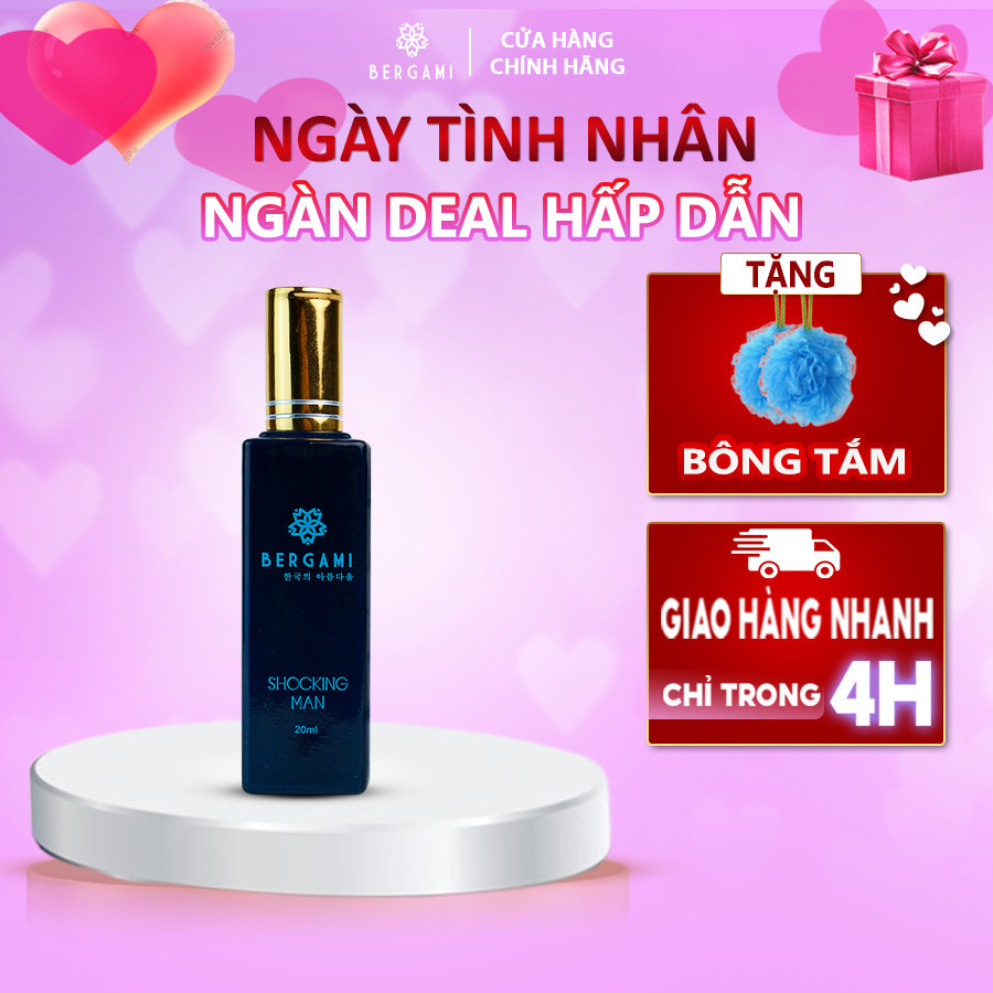 Nước hoa nam Bergami Shocking Man 35ml - Mùi hương ngọt ngào, quyến rũ- Lưu hương 12h