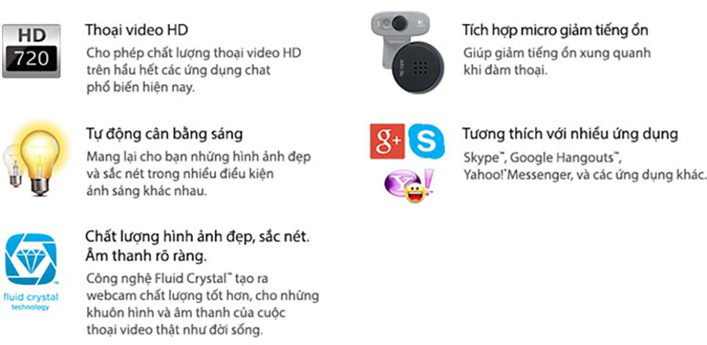 Webcam Logitech C270 720P - Hàng chính hãng