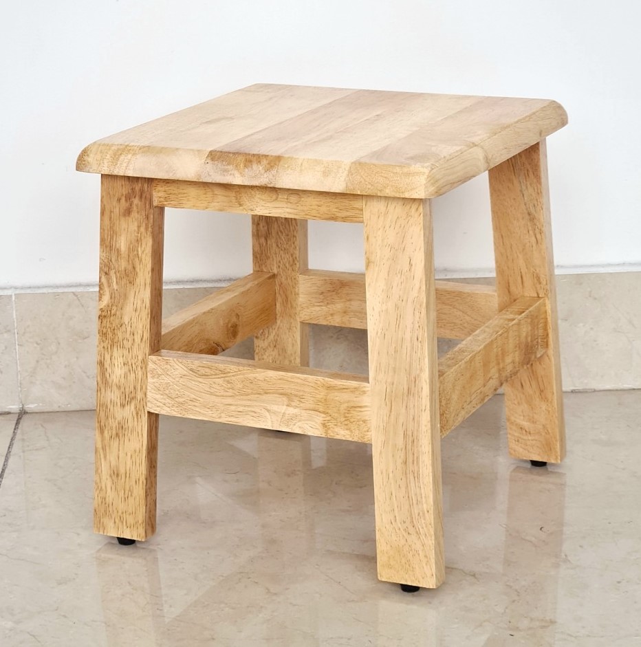 Ghế Đôn Gỗ Mặt Vuông Cao 31cm Nhiều Màu - Hàng VN Xuất Khẩu