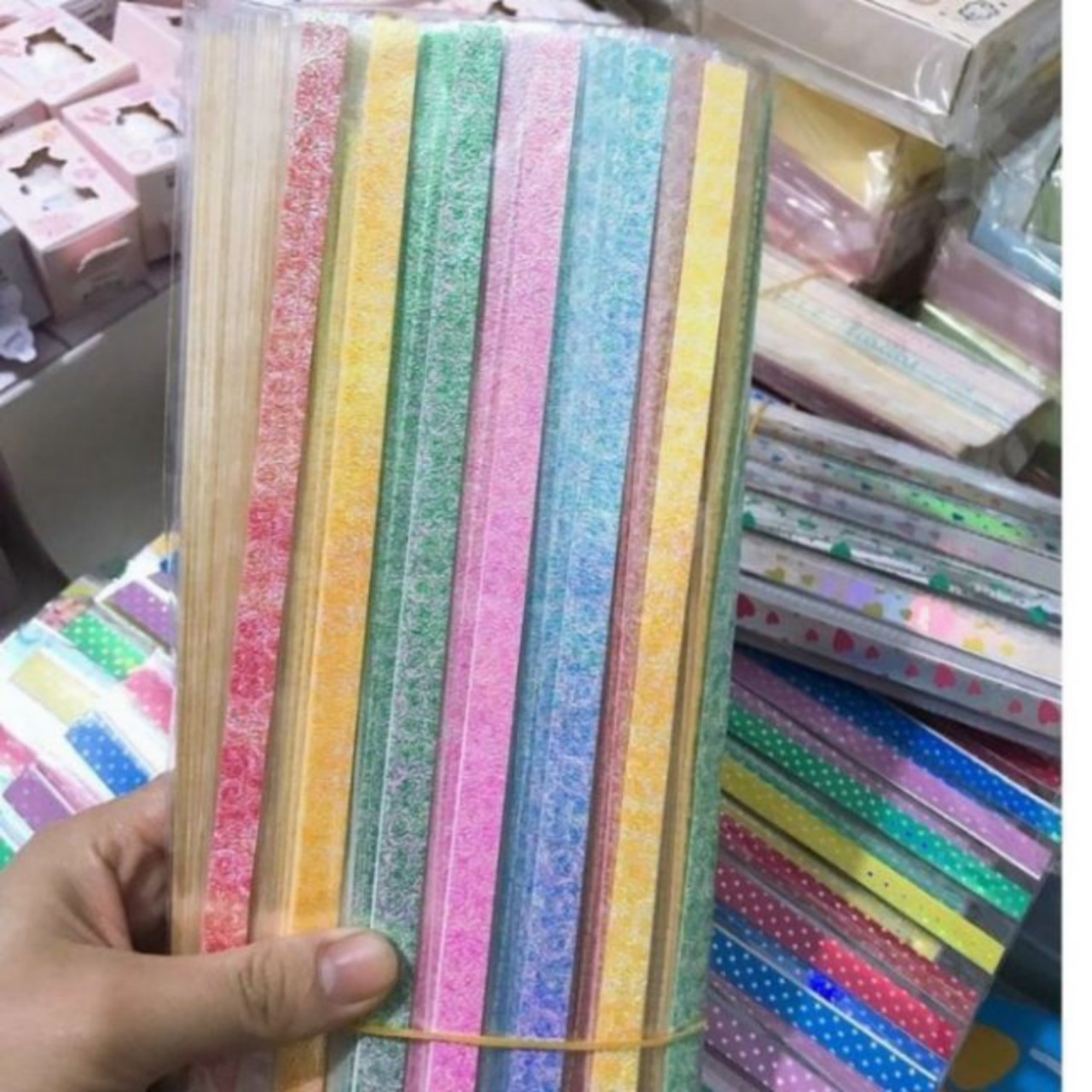 Combo 10 xấp 500 tờ giấy xếp ngôi sao dạ quang đẹp giá rẻ ✓ giấy xếp ngôi sao ✓ giấy gấp ngôi sao ✓ giấy xếp origami
