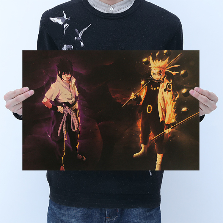 Tranh Naruto - Sasuke Poster tấm áp phích treo tường giấy Kraft [ B028 ]