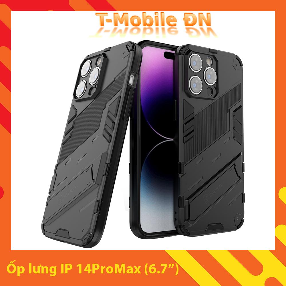 Ốp lưng cho iPhone 14 Pro Max, Ốp chống sốc Iron Man PUNK cao cấp kèm giá đỡ cho iPhone 14 Pro Max