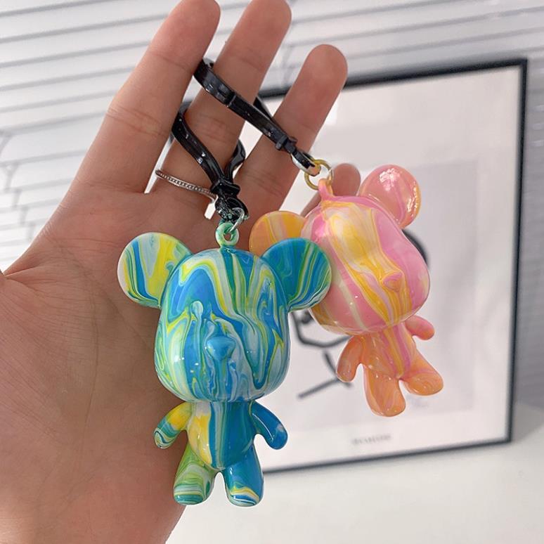 Set đổ màu gấu Bearbrick tự làm móc chìa khóa thủ công handmade quà tặng cho người thân