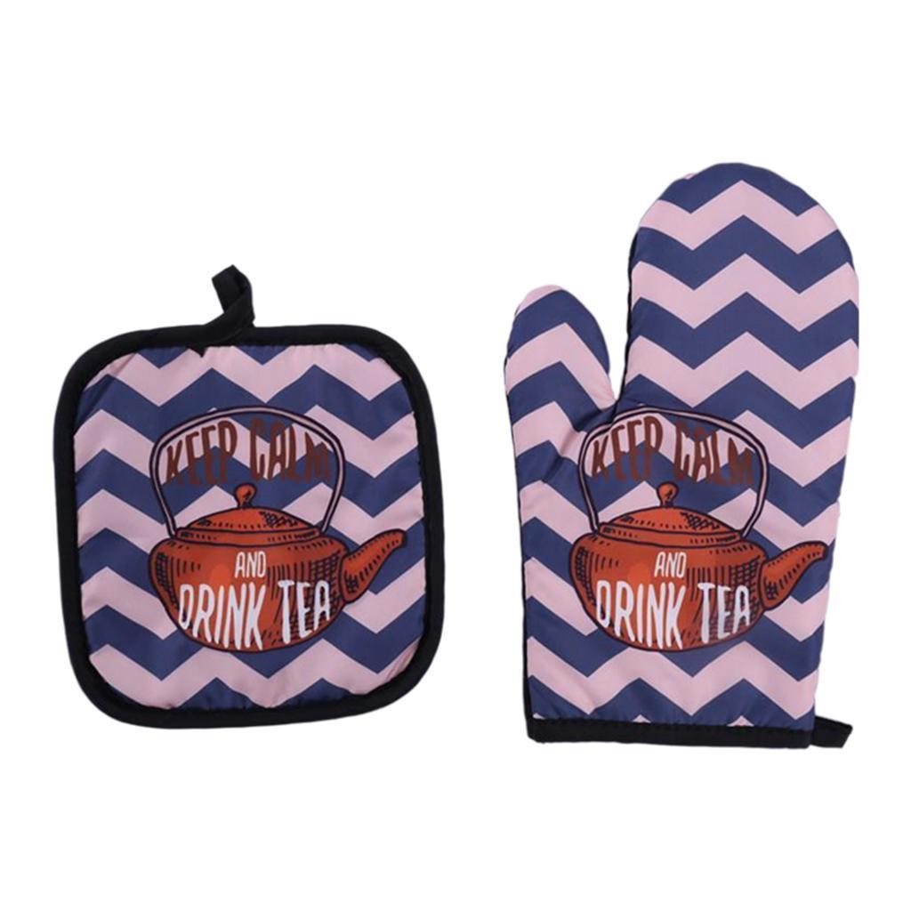 2pcs Oven Cotton Gloves Pot Holder Cooking Heat Resistant