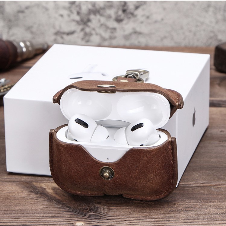 Airpods Pro Case Bao Da Sáp Bảo Vệ Cho Airpods Pro Màu Nâu