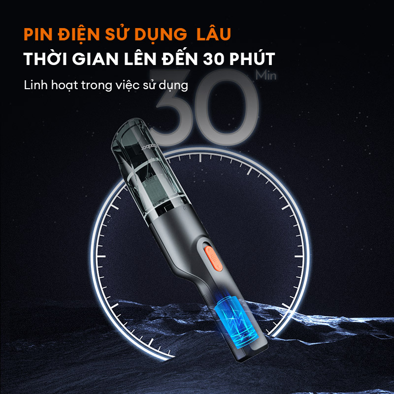 Máy hút bụi không dây GAABOR GVCC-M3A2 áp suất hút 6000pa, 3 đầu hút tiện lợi - Hàng chính hãng