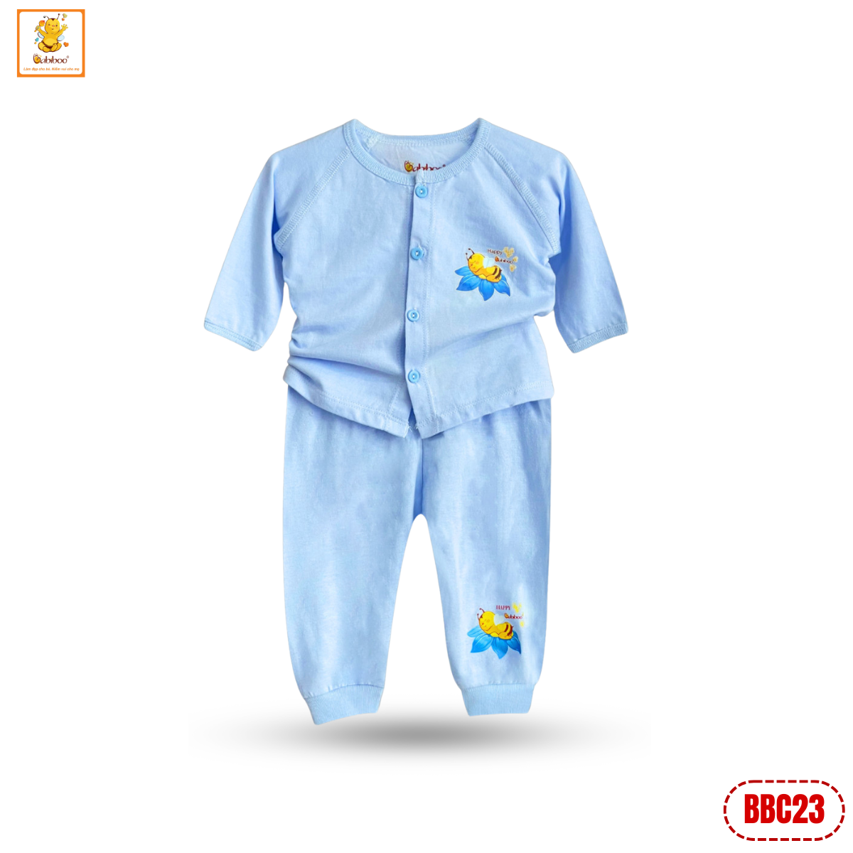 Quần áo sơ sinh bé trai Babiboo bộ dài tay cho bé chất cotton tự nhiên, thấm hút tốt BBC23