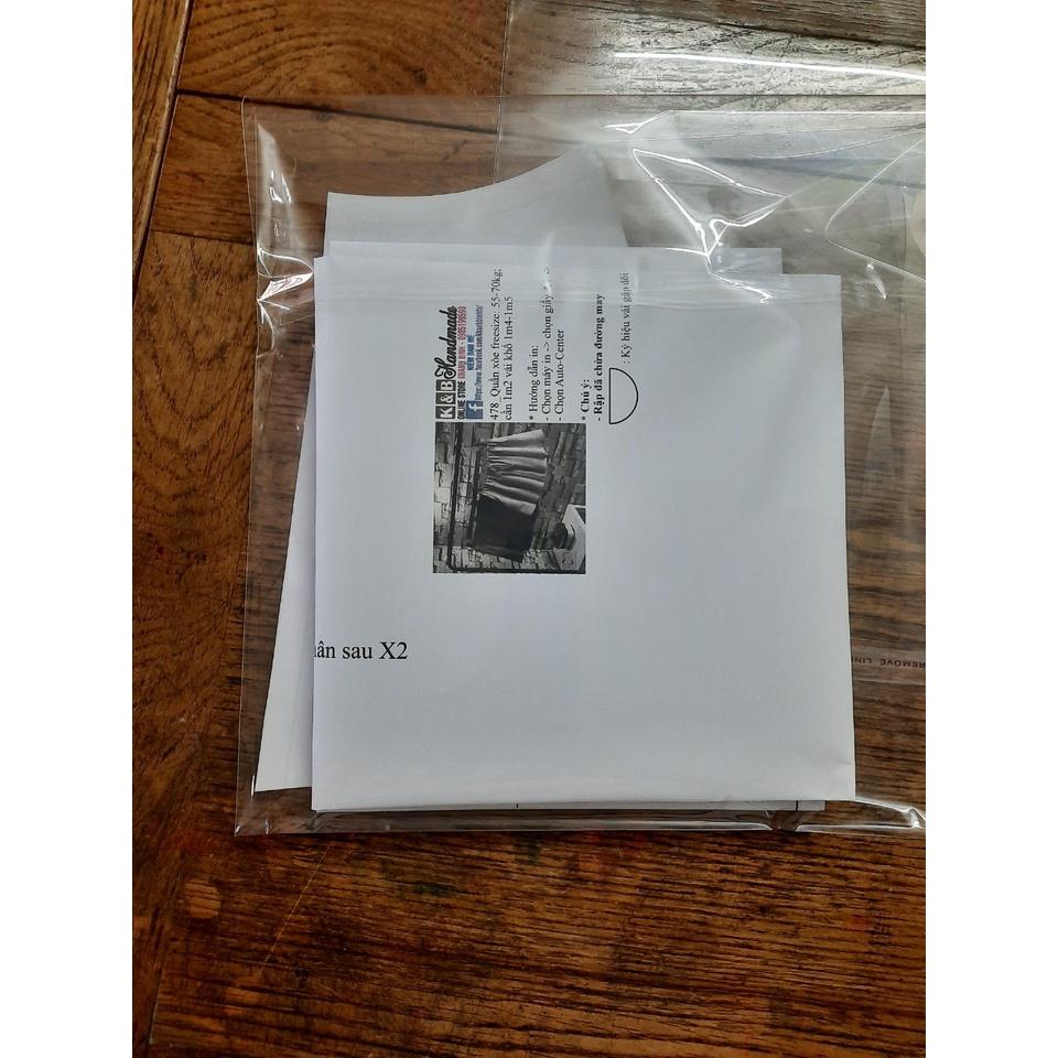 Rập giấy đầm cổ vuông tay loe mã 1219 (BẢN VẼ)