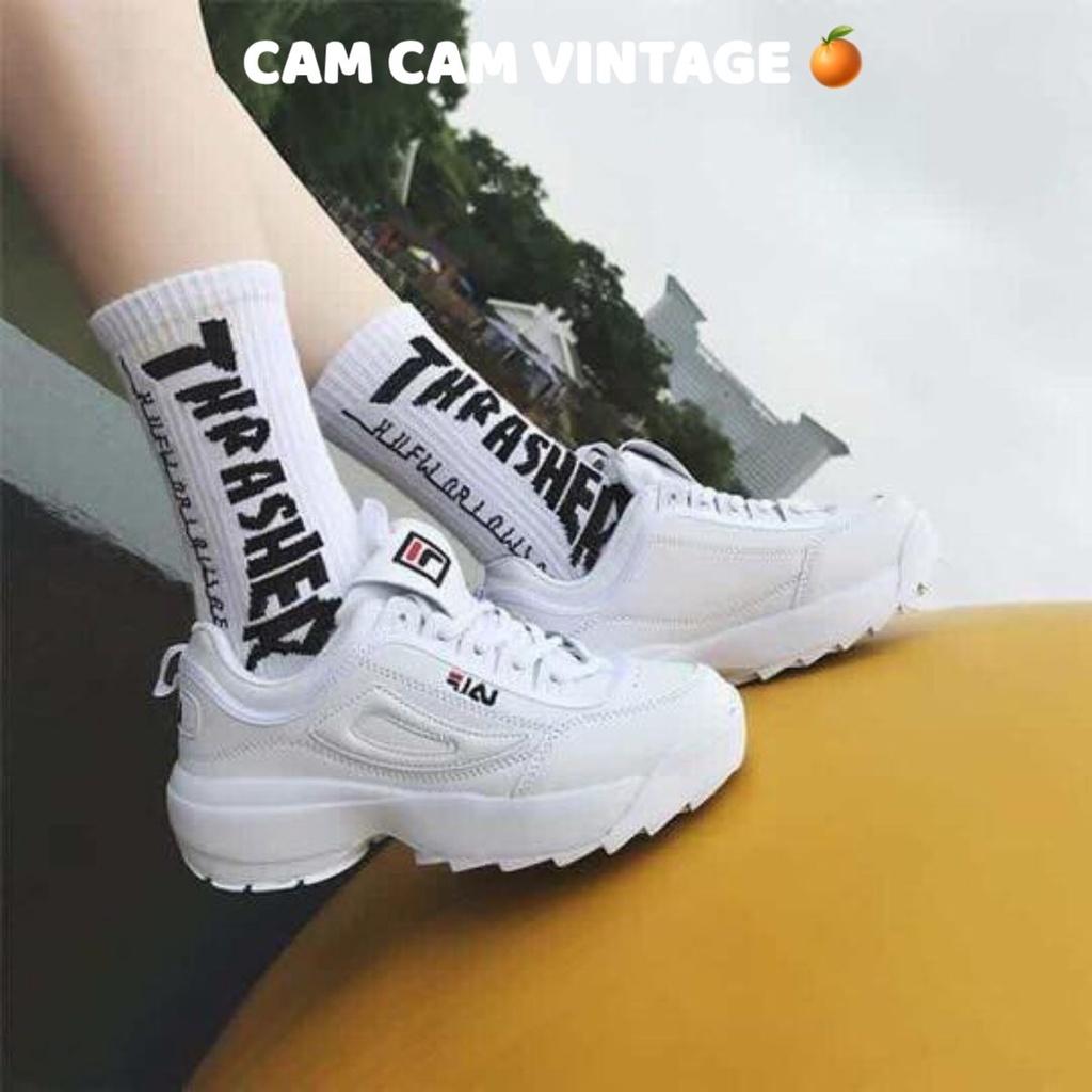 TẤT CAO CỔ NAM VỚ CAO CỔ NỮ TẤT THỂ THAO NAM UNISEX ULZZANG ĐEN TRẮNG RETRO