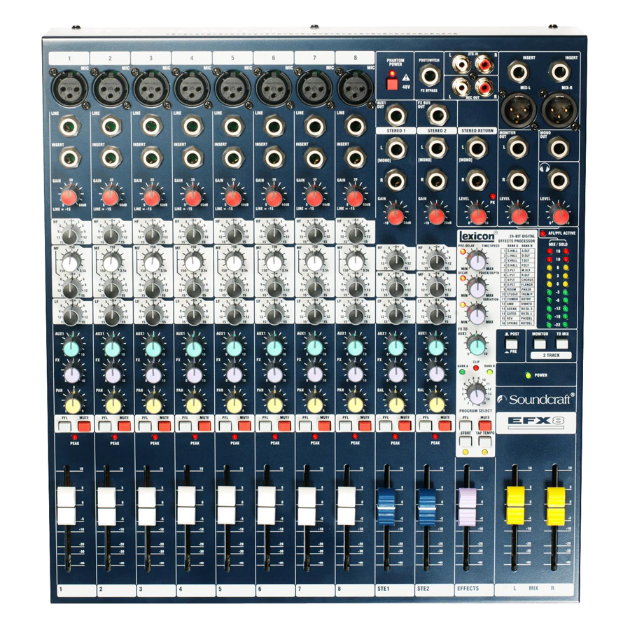 Bộ Trộn Âm Thanh Soundcraft EFX8 Console - Hàng Chính Hãng