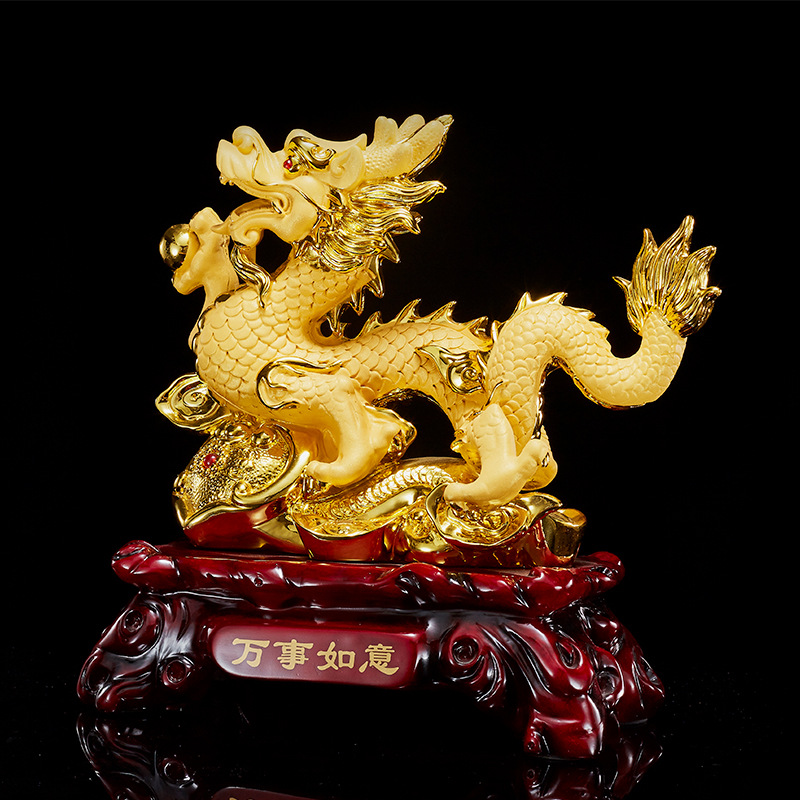 Tượng Rồng Vàng Tài Lộc 2024 Dragon Ornaments To Attract Wealth