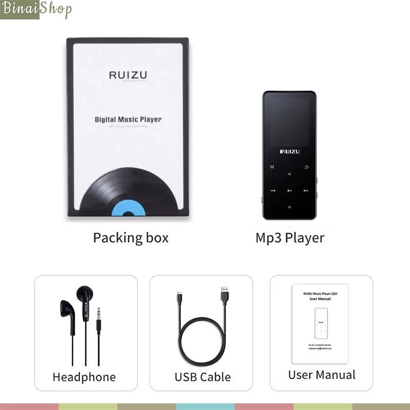 Máy nghe nhạc Bluetooth Ruizu D51 - Hàng Chính Hãng